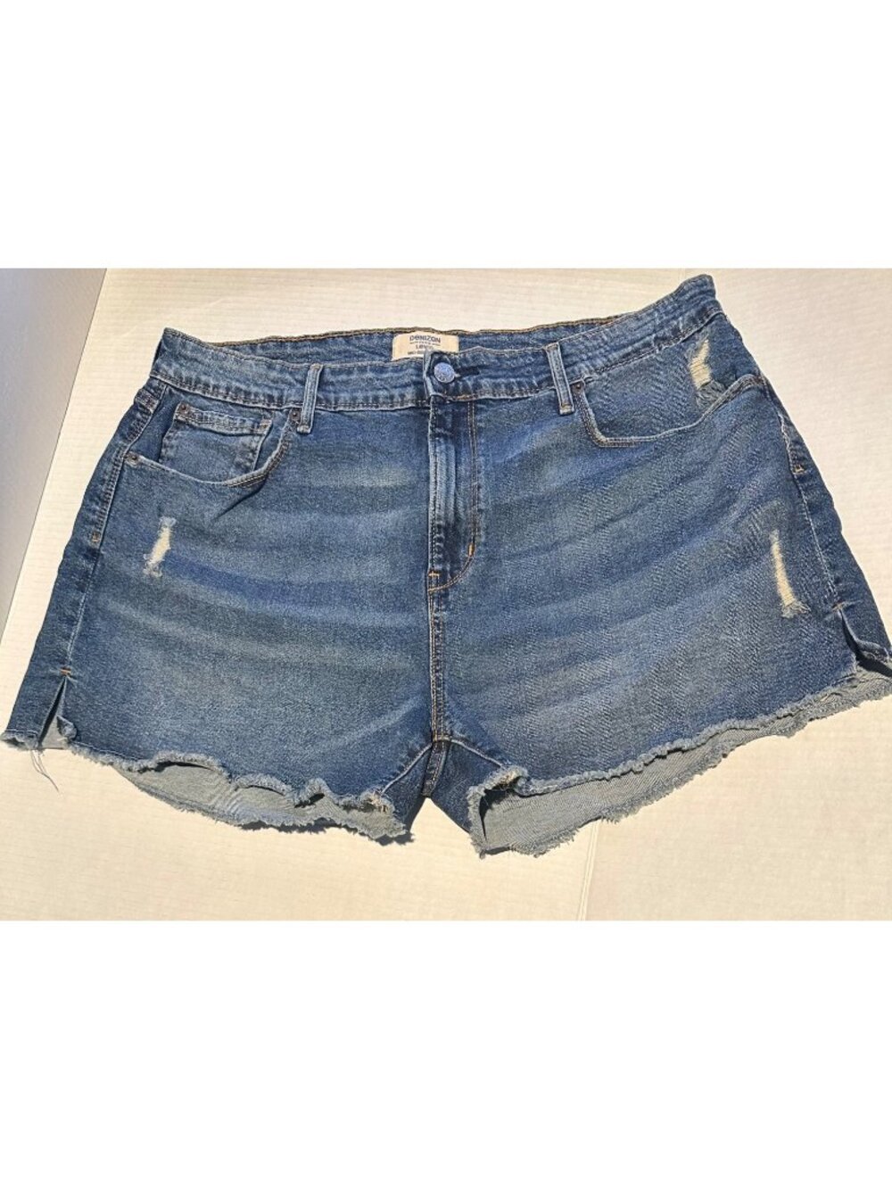 Denizen from Levi's Women's Distressed Blue Denim Jean Shorts